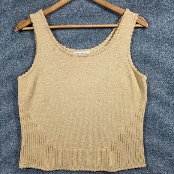 St. John Tops - Vintage St John Santana Knit Scalloped Trim Shell Womens Small Made in the USA